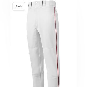 MIZUNO YOUTH BASEBALL White With Red Pipe